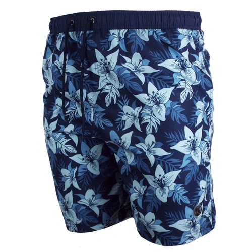 Espionage Leaf Print Watershorts Navy/Blue